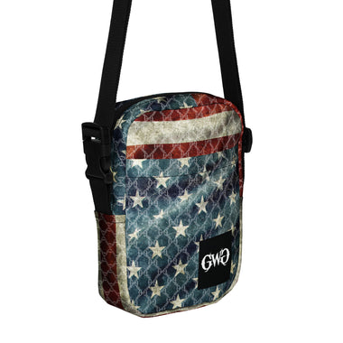 Liberty Cross Body Bag by Girls with Guns. Make a bold fashion statement with this cross body bag and show your patriotic pride.